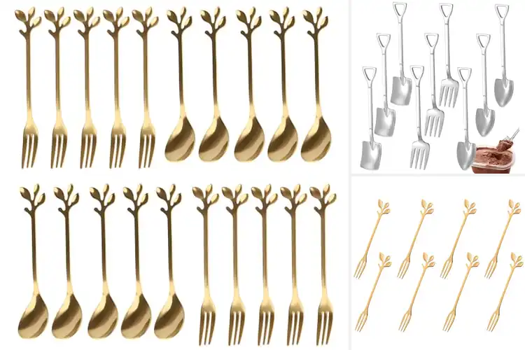 Detailed view of Best 4.7 Inch Dessert Forks And Spoons