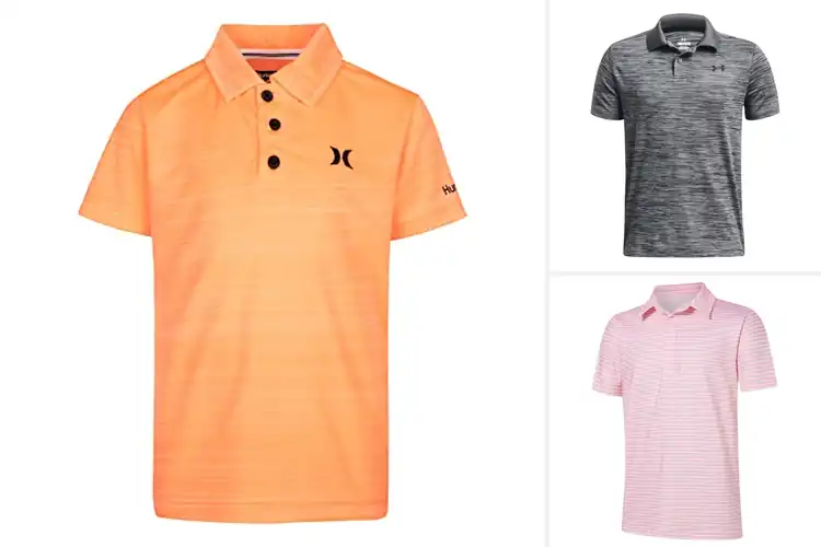 Detailed view of Best Boys’ Golf Polos: Stay Cool, Confident & Protected