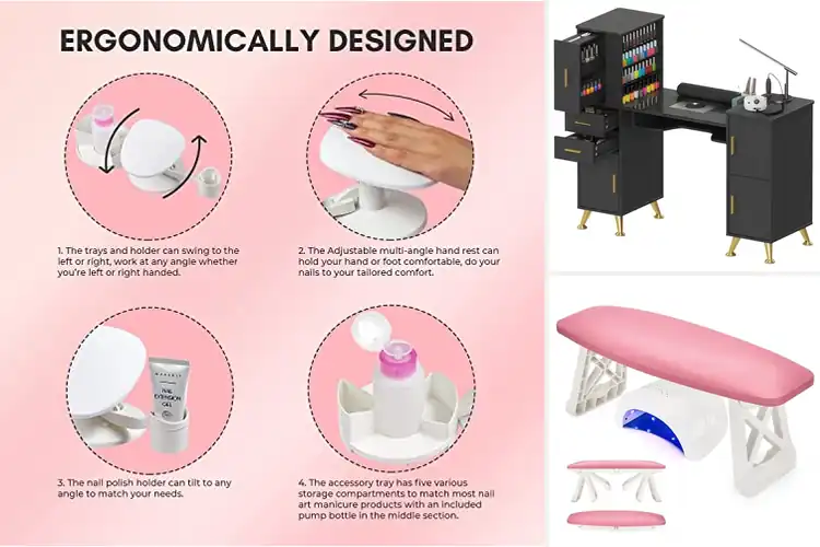 Detailed view of Best Ergonomic Nail Stations: Top 10 for Comfort & Precision