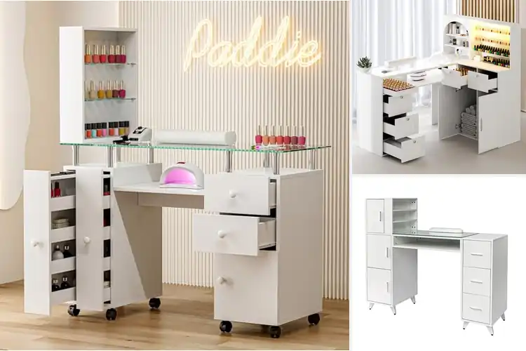 Detailed view of Best Glass Top Nail Desks: Top 10 Stylish & Durable Picks