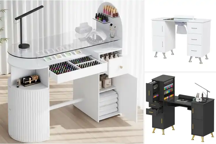 Detailed view of Best Glass Top Nail Tables