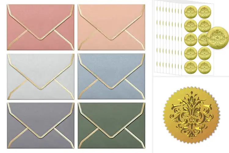 Detailed view of Best Gold Foil Designs Envelopes
