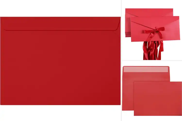 Detailed view of Best Heavy Duty Red Sparkling Paper Envelopes