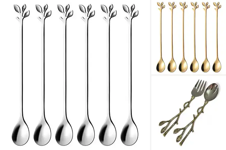 Detailed view of Best Leaf Handle Utensils For Elegant Tableware