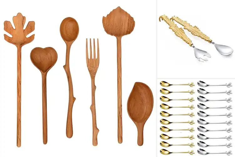 Detailed view of Best Leaf Handle Utensils Gift Set