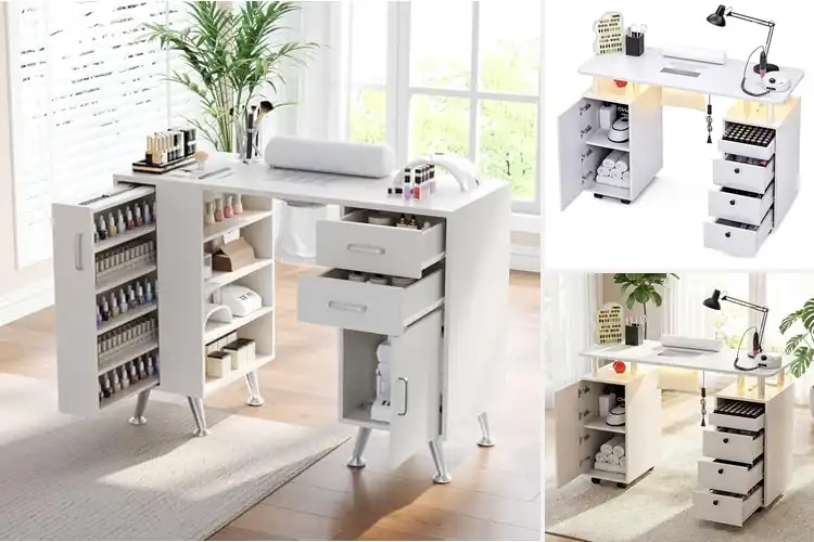 Detailed view of Best Manicure Desks With Storage