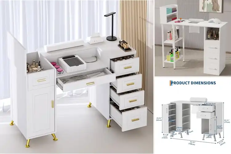 Detailed view of Best Multifunction Nail Desk For Salon Or Home