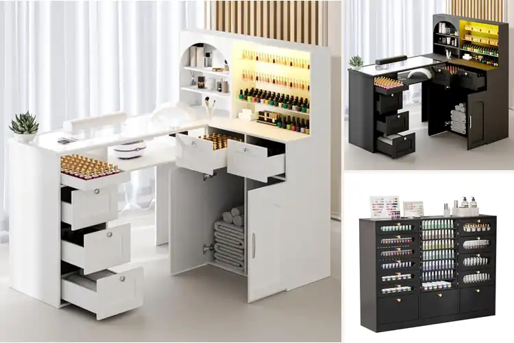 Detailed view of Best Nail Station Cabinets for Smooth, Organized Work