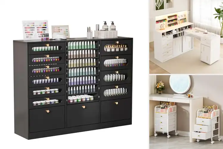 Detailed view of Best Nail Station Storage Cabinets