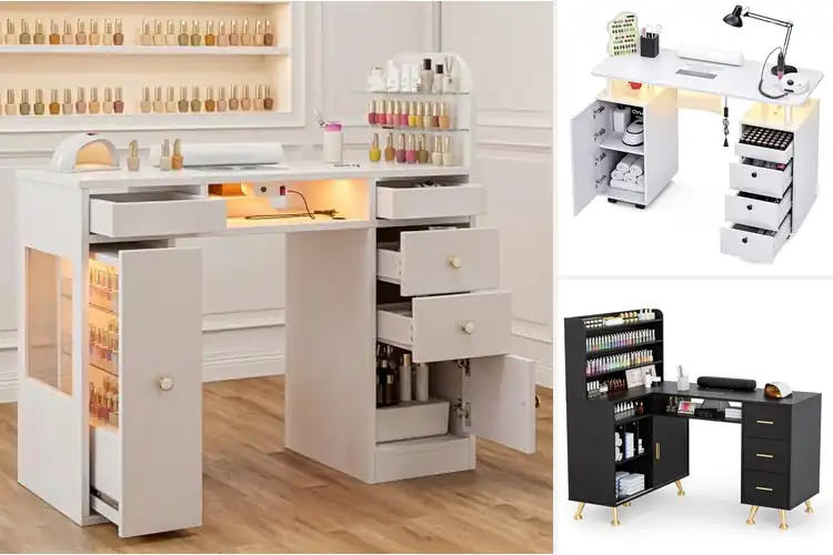 Detailed view of Best Nail Tech Desks With Storage