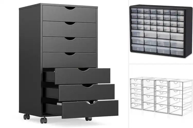 Detailed view of Best Organized Nail Desk Storage Cabinets
