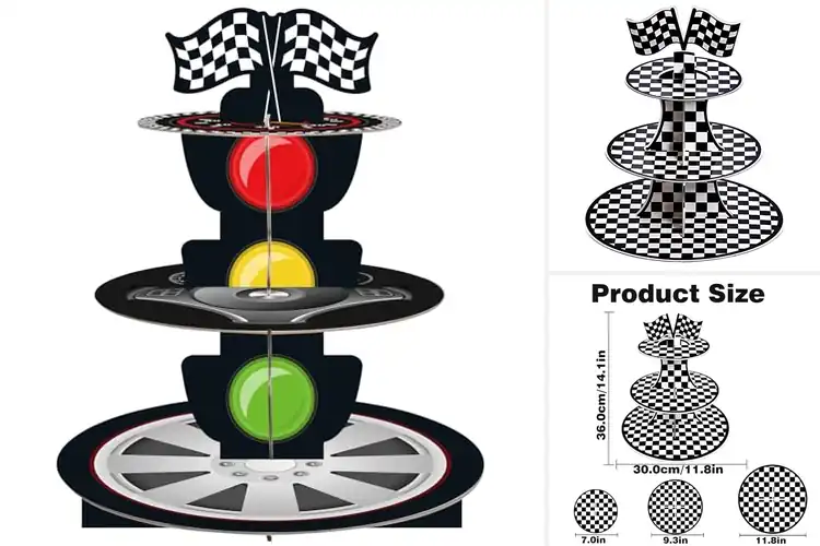 Detailed view of Best Race Car Cupcake Stands