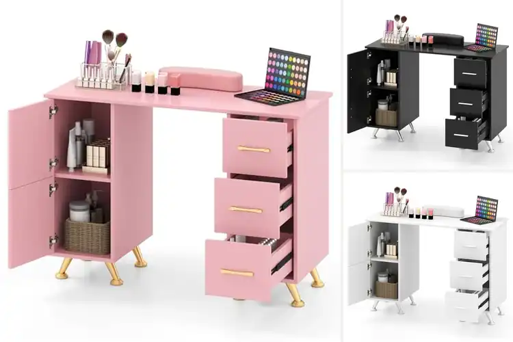 Detailed view of Best Stable Nail Tech Desks With Eight Legs