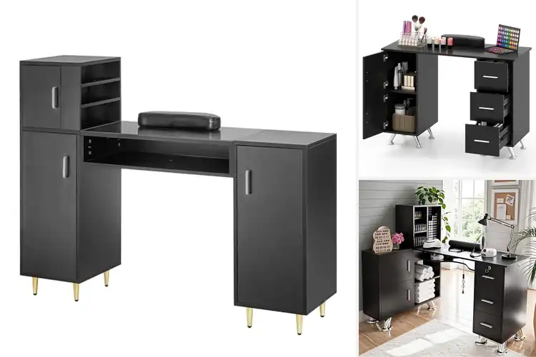 Detailed view of Best Stable Nail Tech Table With Eight Metal Legs