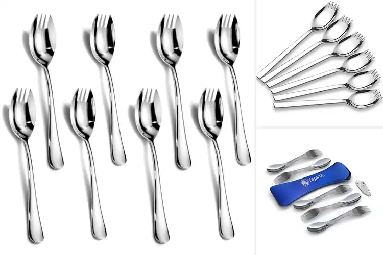 Detailed view of Best Stainless Steel Spork Sets
