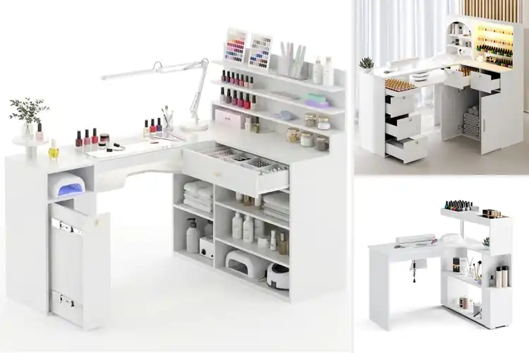 Detailed view of Best Stylish Nail Art Desks: Sleek Designs & Smart Features